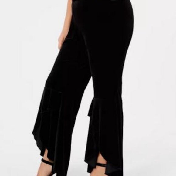 I.N.C. Plus Size Tulip-Hem Velvet Bootcut Pants - Picture 2 of 3